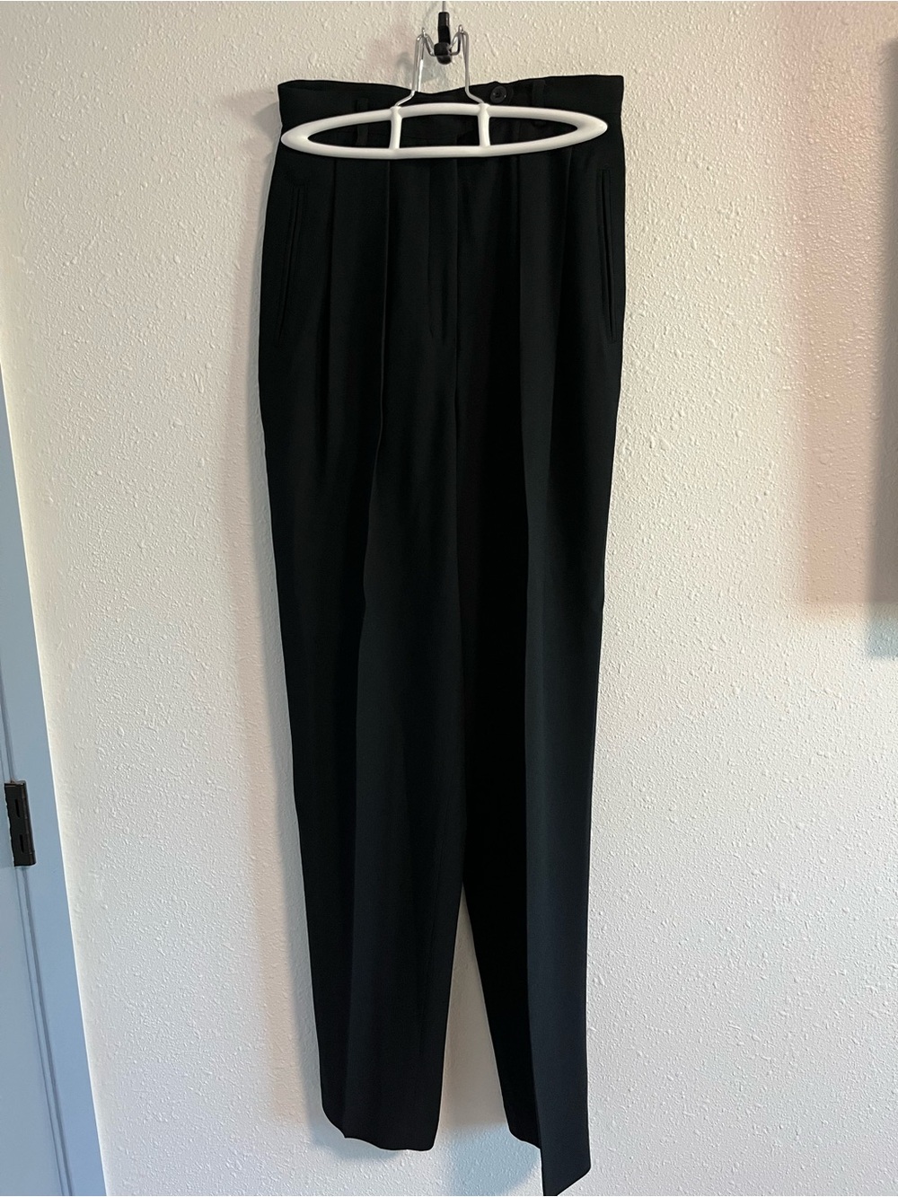 Kenar Black Pleated High-Waist Women's Trousers Size 4